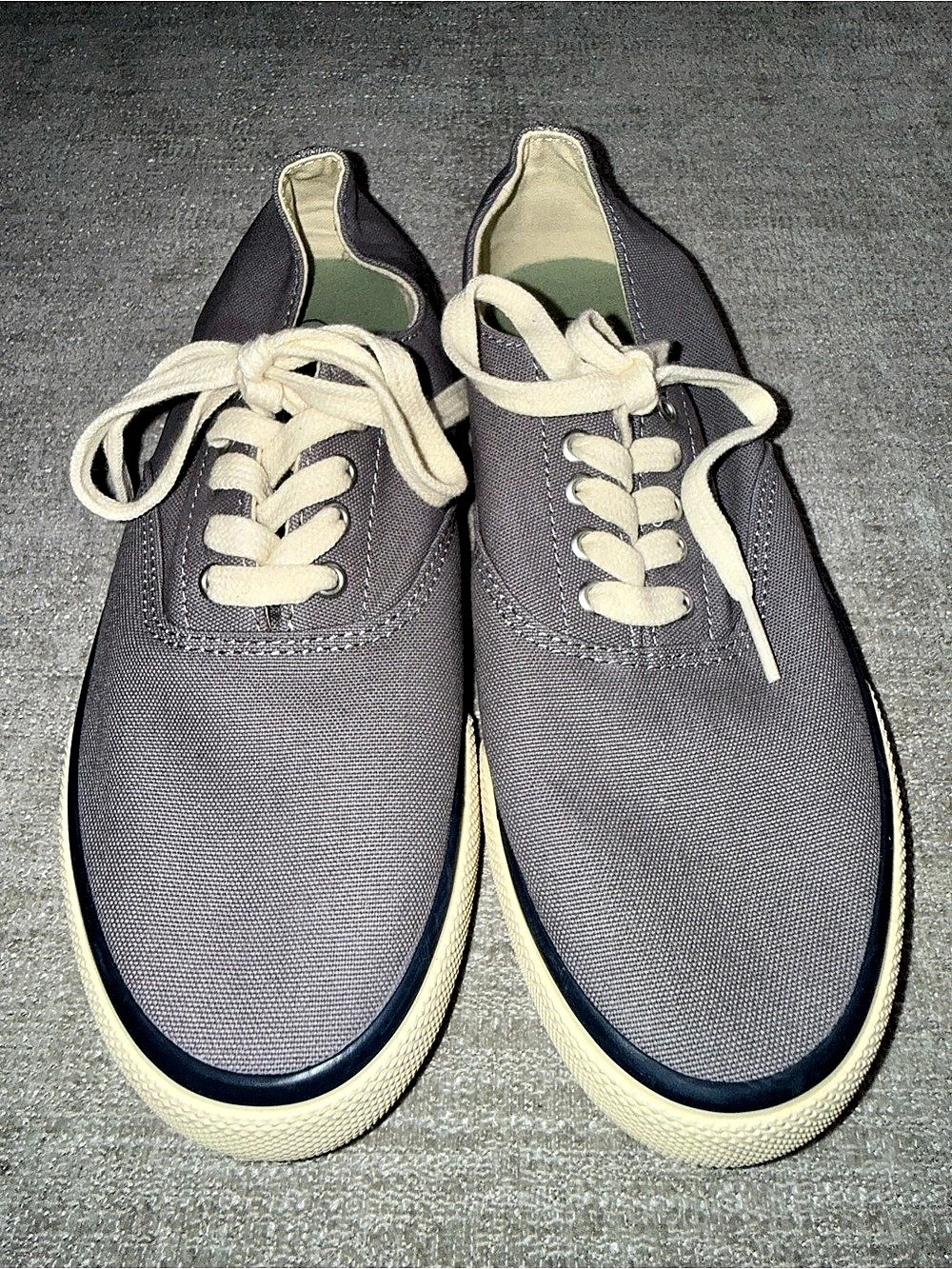 Sperry Top-Sider Women’s 7.5 Gray Canvas Lace Up Sneakers Coastal